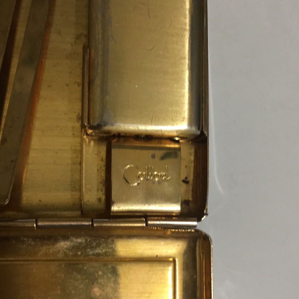 Colibri Lighter and Cigarette Case, Gold Tone w Mother of Pearl Setting, VTG - Picture 12 of 16
